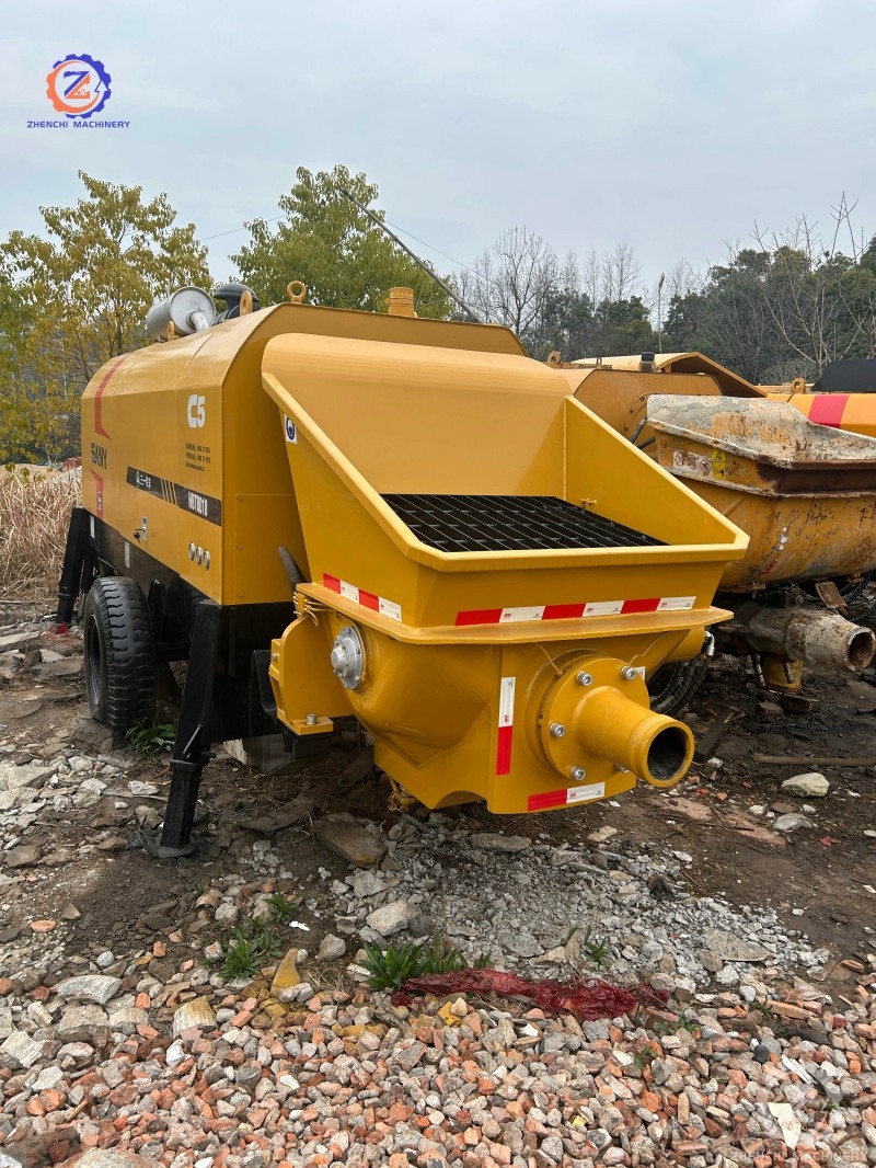 Used Sany Trailer Mounted Concrete Pump Hbt80 diesel Stationary Concrete Pump for Sale